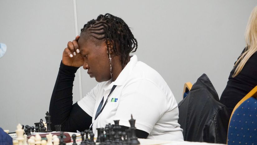 Joyce Nyaruai in action during the Kireka Chess Championships in Kampala © Mozzart Sport 