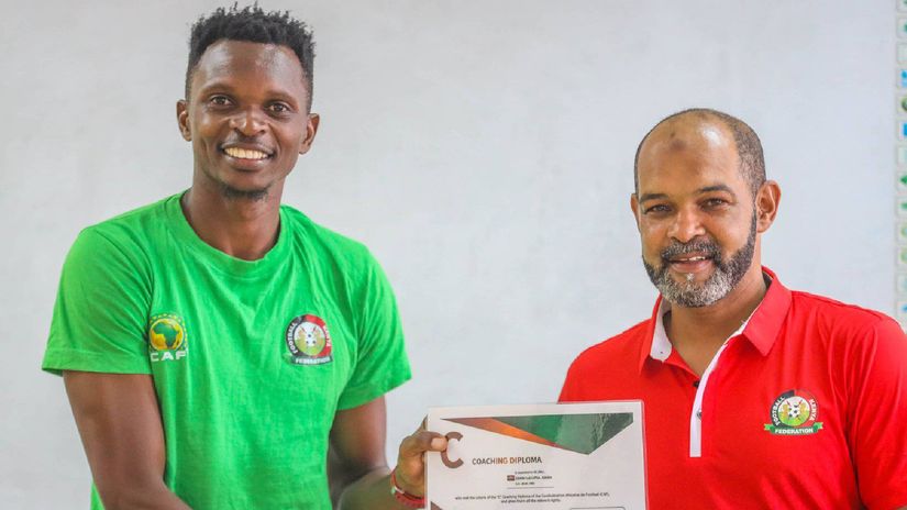 Edwin Lavatsa and CAF Instructor Salim Ali ©FKF
