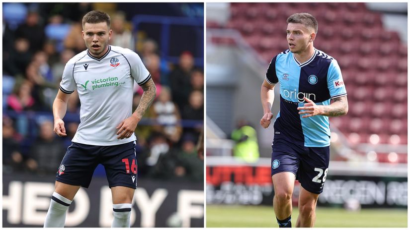Morley with Bolton (left) and with Wycombe(right)(©Pete Norton/Getty Images)