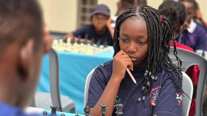 Fantalis Nduta in action at East African Chess Championships© Courtesy 