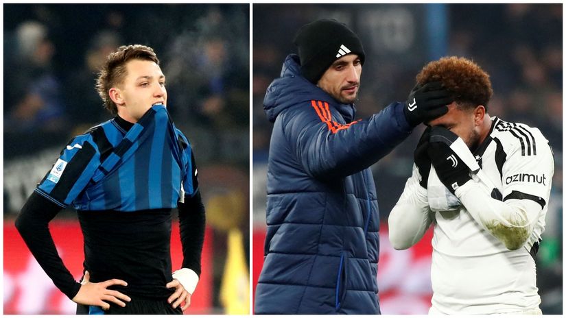 Downhearted Retegui of Atalanta and Juventus' McKennie after the game(©Reuters/Alessandro Garofalo/Gallo Images)