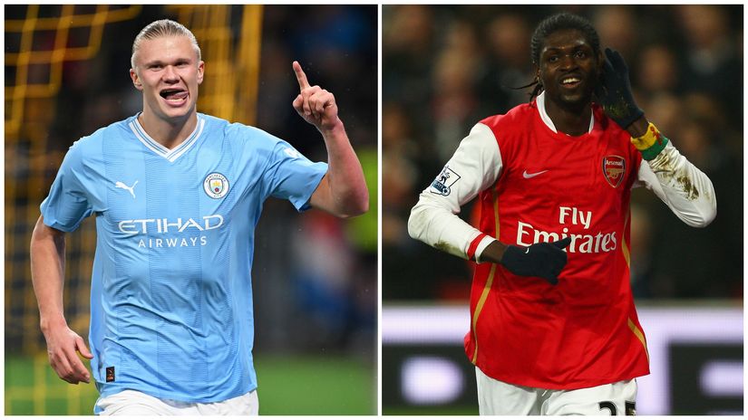 Haaland and Adebayor(©Getty Images)