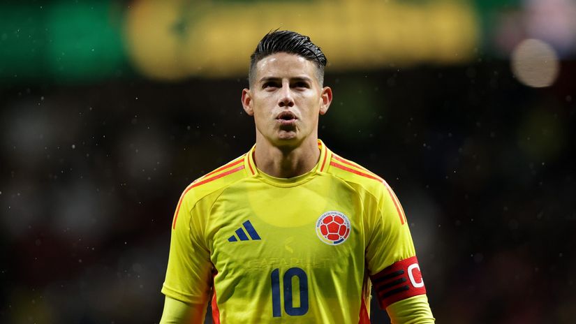 James Rodriguez wearing his favourite jersey - Colombian (©Gonzalo Arroyo Moreno/Getty Images)