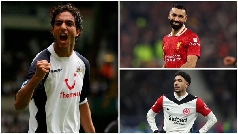 Mido during his spell with Spurs and Salah & Marmoush (©Getty Images)