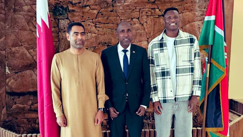 FKF President, Michael Olunga visit Qatari Embassy in bid to strengthen football ties