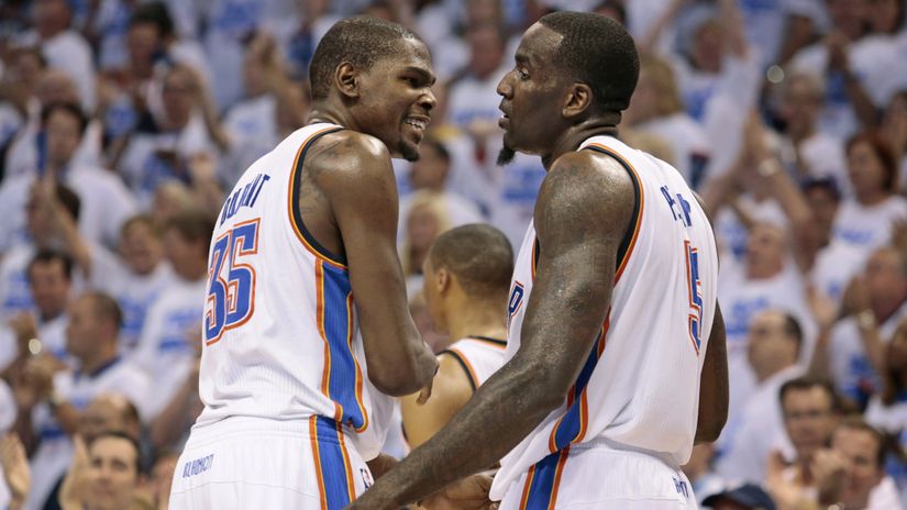 Durant and Perkins back in 2012 (©Brett Deering/Getty Images)
