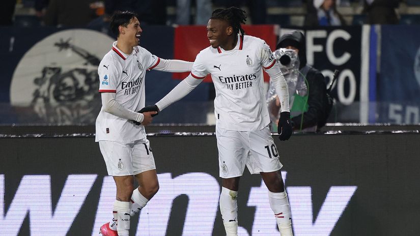 Reijnders and Rafael Leao celebrating (©Getty Images)