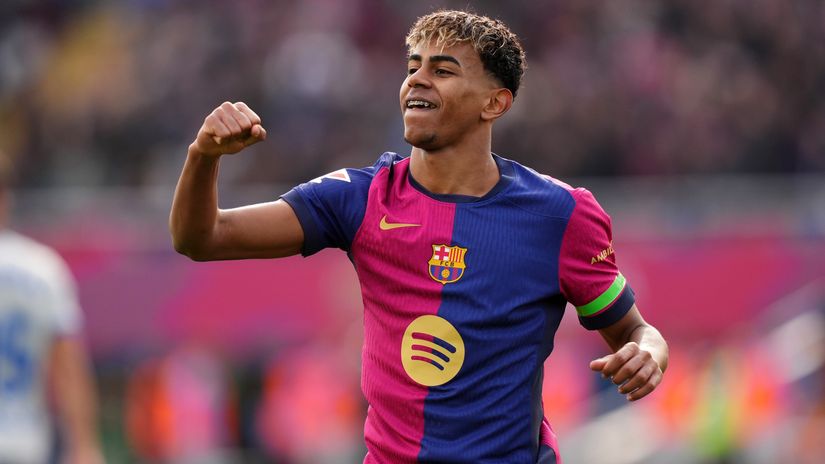 Lamine Yamale celebrating the goal (©Getty Images)