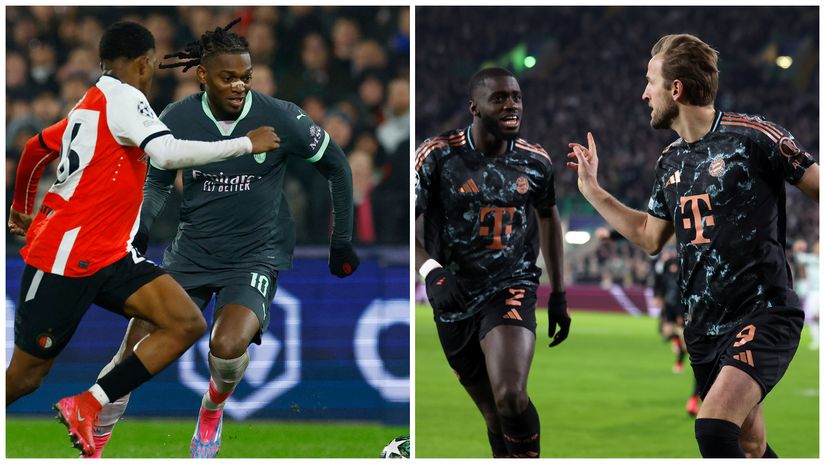 Rafael Leao against Feyenoord wasn't successful unlike Kane vs Celtic (©Gallo images/Getty images)