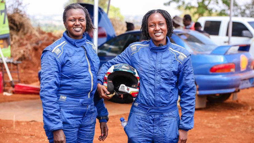 Tinashe and Caroline Gatimu during the car testing ©KCB Media