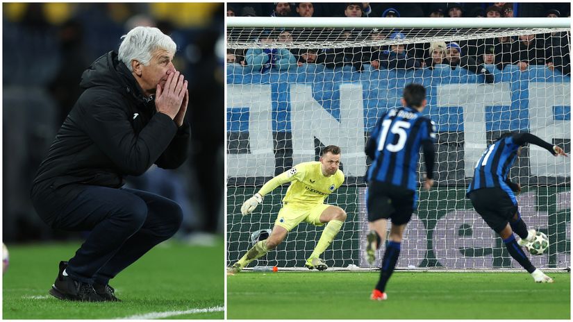 Gian Piero Gasperini and Lookman's missed penalty (©Getty Images)