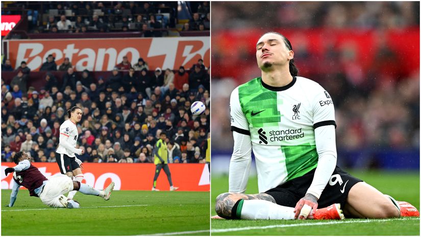 Darwin Nunez and his miss against Aston Villa (Gallo Images/Getty Images)