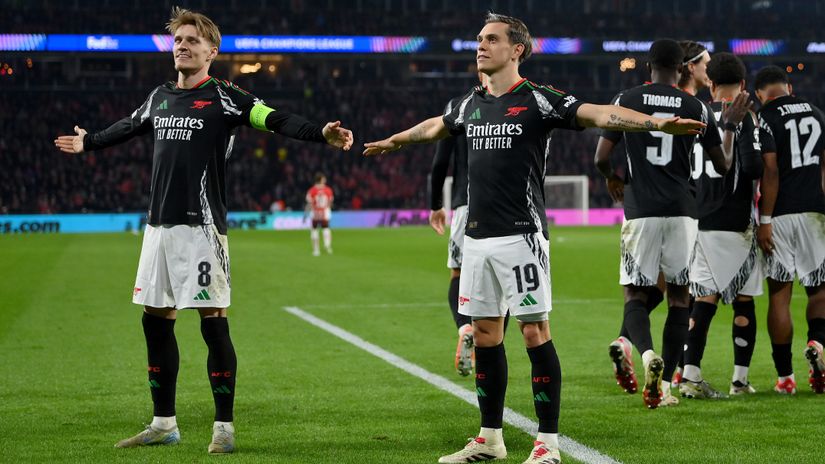 Odegaard and Trossard celebrating (©Getty Images)