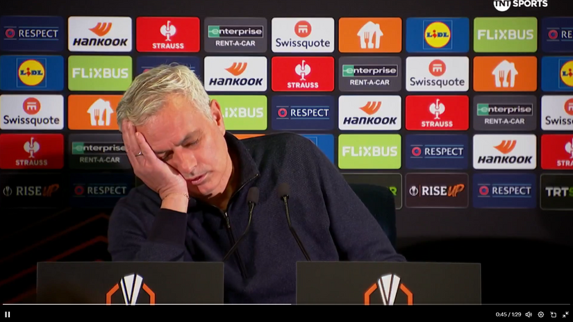 When Mourinho sleeps at the press conference