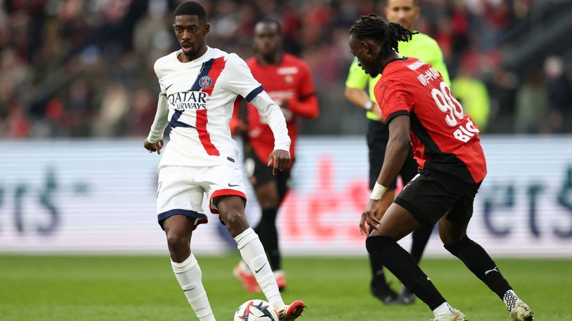 Dembele in action against Rennes (©REUTERS/Stephane Mahe)