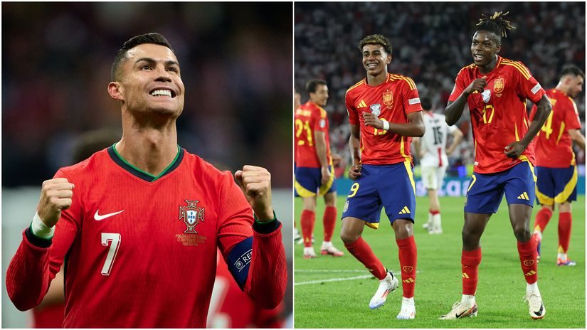 Cristiano Ronaldo, Lamine Yamal and Nico Williams (©Getty Images)