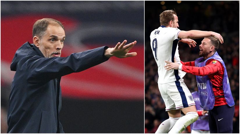 Thomas Tuchel and his players celebrating (©Getty Images)