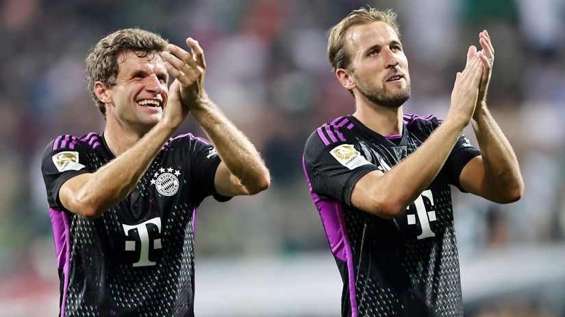 Thomas Muller and Harry Kane (©Getty Images)