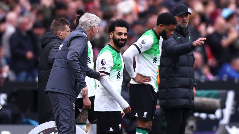 David Moyes and Mohamed Salah (©Chloe Knott - Danehouse/Getty Images/Gallo Images)