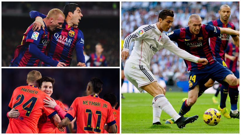 Mathieu during his glory days at Barca (©Getty images)