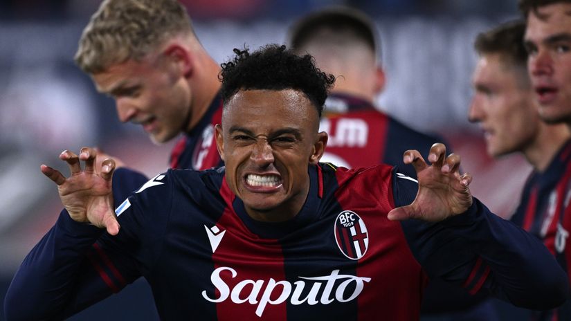 Dan Ndoye celebrates after scoring that beauty (©Getty Images)