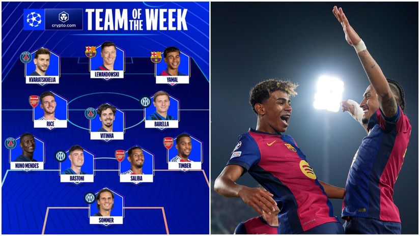 UCL Team of the Week (©x.com/ChampionsLeague/Getty Images)