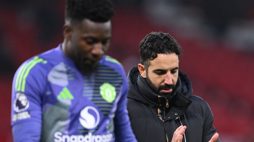 Andre Onana and Ruben Amorim (©Stu Forster/Getty Images/Gallo Images)