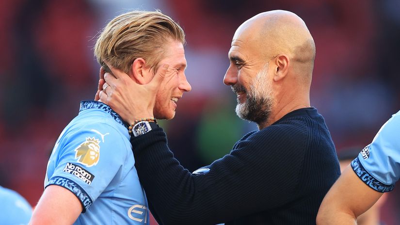 Kevin De Bruyne and Pep Guardiola (©Getty Images)