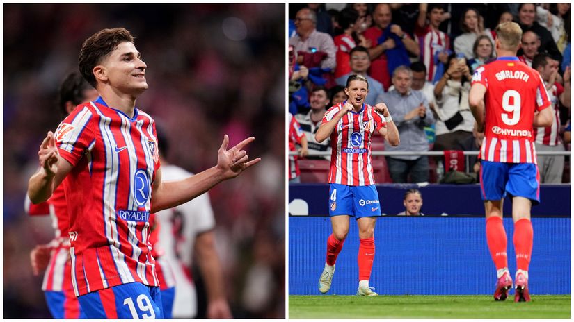 Atletico's tonight's heroes - Alvarez, Gallagher, and Sorloth (©Aitor Alcalde/Getty Images)