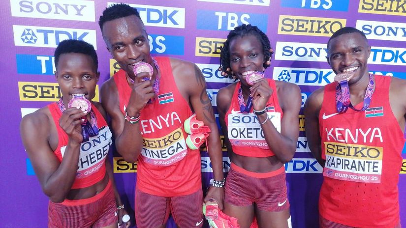 Mixed 4x400m relay medal caps Kenya's "best weekend" in China