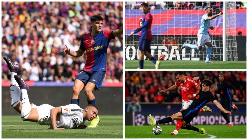 Mbappe, Pavlidis and Iglesias against Barcelona (©Gallo images/Getty images)