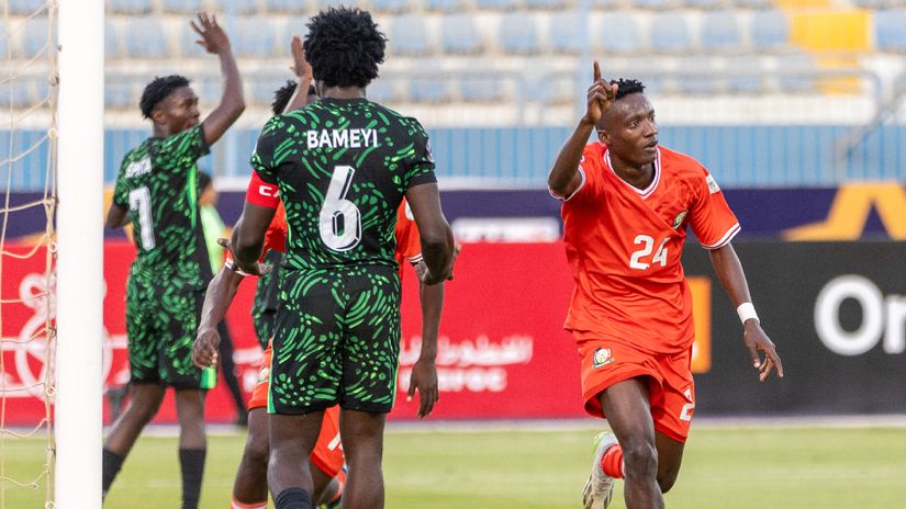 William Gitamu celebrates after scoring against Nigeria © Mozzart Sport