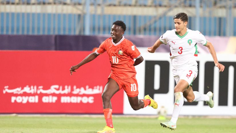 Aldrine Kibet in action against Morocco © Mozzart Sport