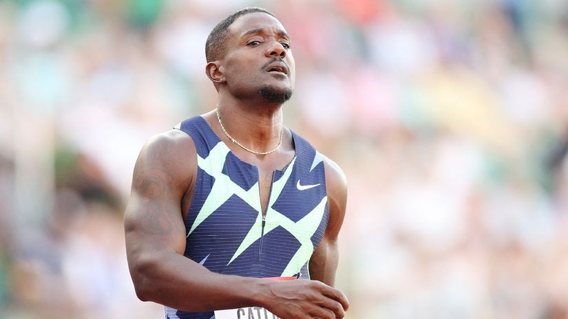 Gatlin and Omanyala © AFP