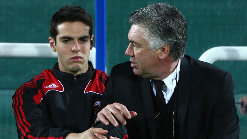 Kaka and Carlo Ancelotti (©Getty Images)