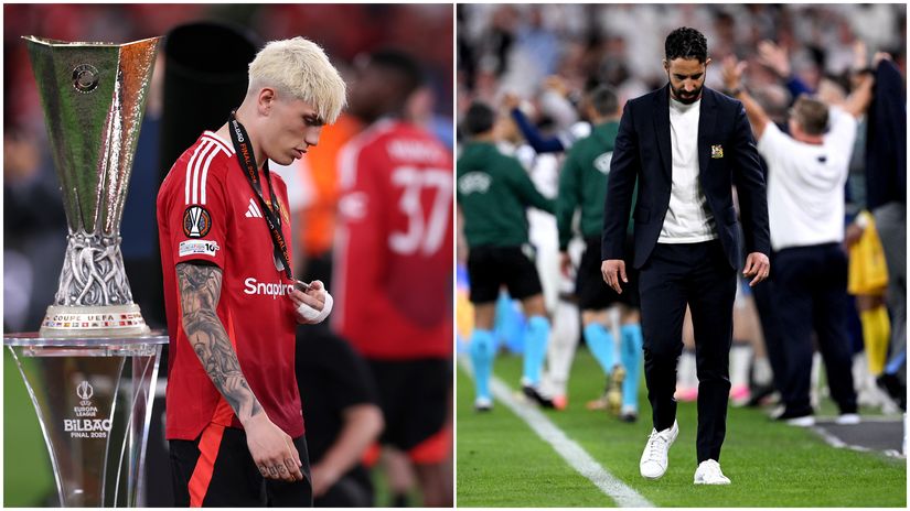 Garnacho and Amorim after the final (©Getty Images)