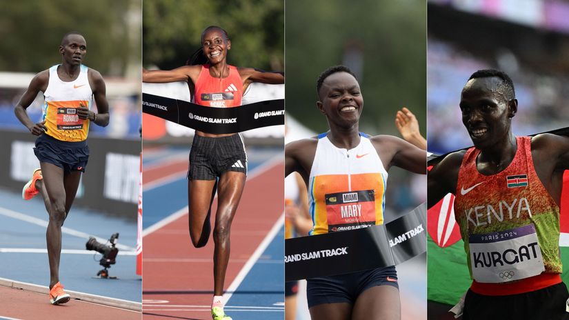 Ronald Kwemoi/ Agnes Jebet/ Mary Moraa/ Edwin Kurgat ©Grand Slam Track/Getty Images/AFP