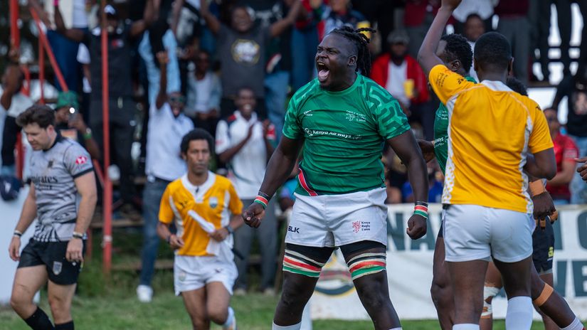 Kenya Simbas celebrate victory/KRU