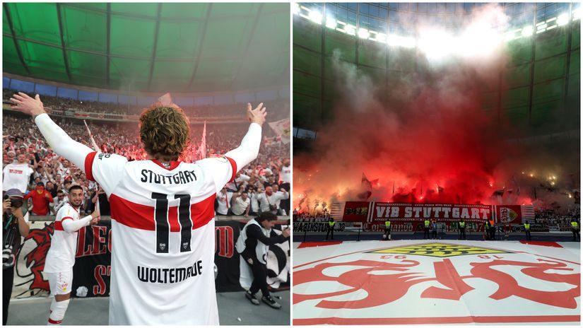 Woltemade and Stuttgart fans (©Getty Images)