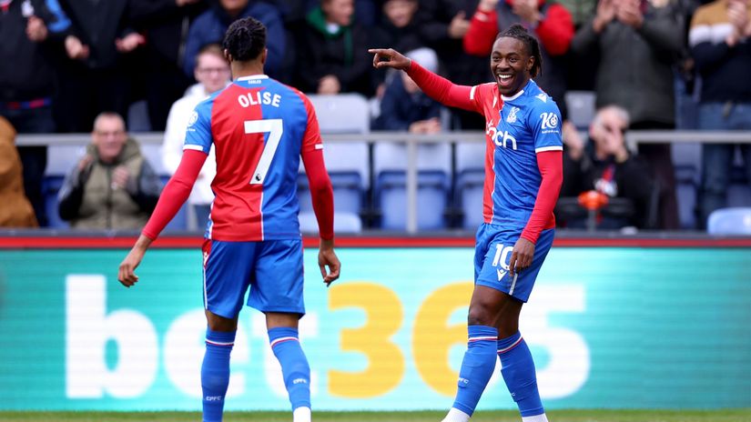 Olise and Eze with Crystal Palace in April 2024 (©Richard Pelham/Getty Images)