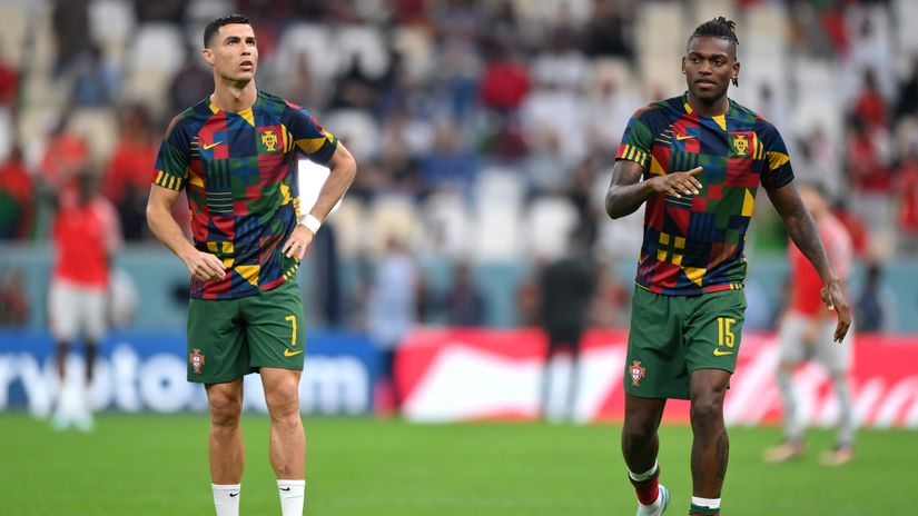 Cristiano Ronaldo and Rafael Leao (©Getty Images)