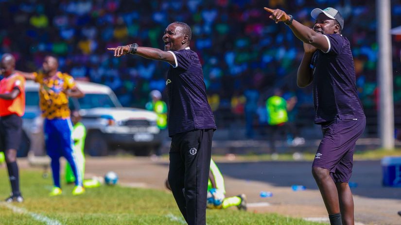 Zedekiah Otieno shouting instructions in the Mashemeji Derby/Gor Mahia FC