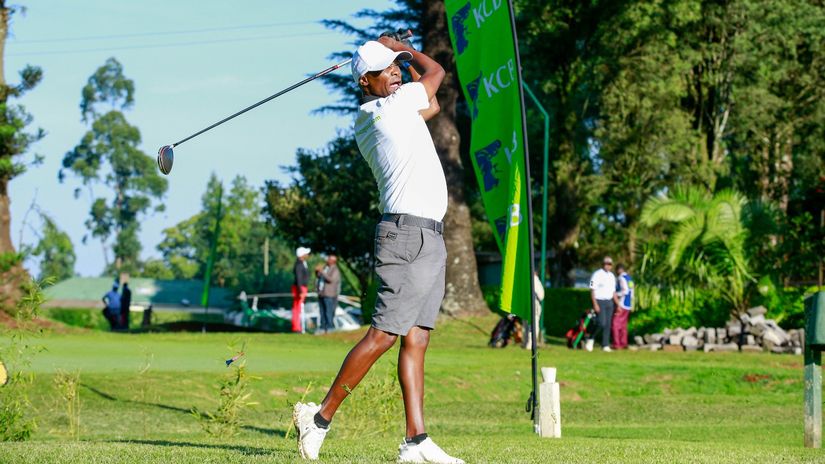 Eliud Siganga in action during the KCB East Africa Golf Tour at the Kericho Golf Club on 17 May/Agencies