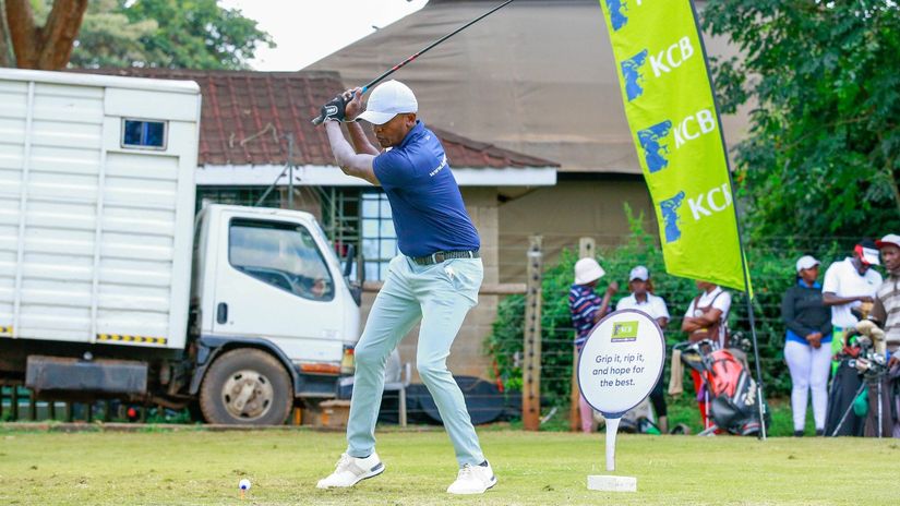 Peter Mwaura in action during the KCB East Africa Golf Tour held at the Ruiru Sports Club/Agencies