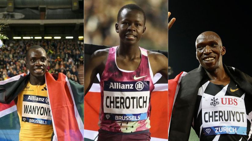 Emmanuel Wanyonyi/Faith Cherotich/Timothy Cheruiyot ©AFP