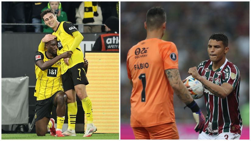 Guirassy & Reyna of Dortmund and Fabio & Thiago Silva of Fluminense (©Getty Images)