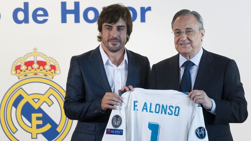 Fernando Alonso and Florentino Perez (©Gallo Images)