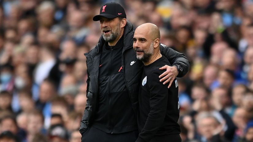 Jurgen Klopp and Pep Guardiola (©Getty Images)