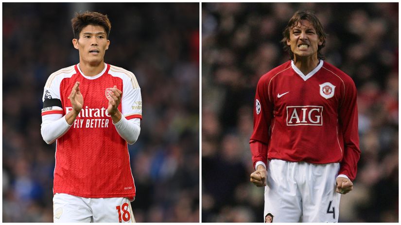 Takehiro Tomiyasu & Gabriel Heinze (©Getty Images)