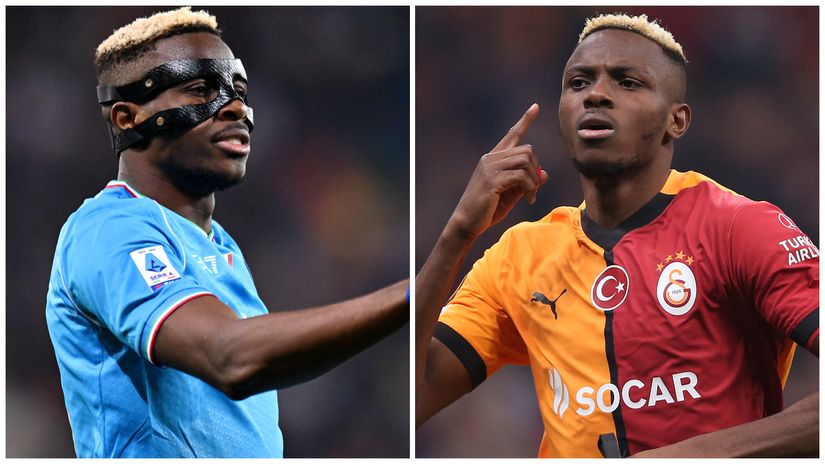 Osimhen in Napoli and Galata shirt (©Getty images)